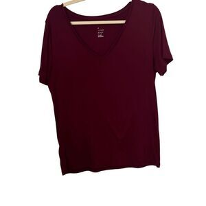 A New Day: Maroon V-Neck T-shirt
